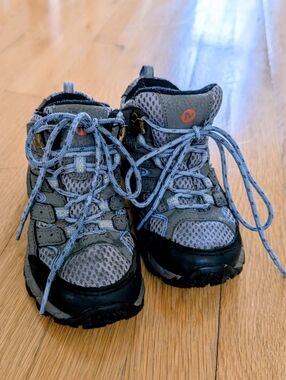 Merrell Gray and Blue Kids Hiking Boots